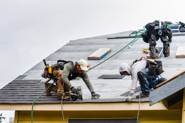 Professional Gutter Installation technician working in Six Mile Run, NJ